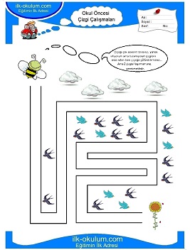 Çocuklar İçin Çizgi Çalışma Sayfaları 
